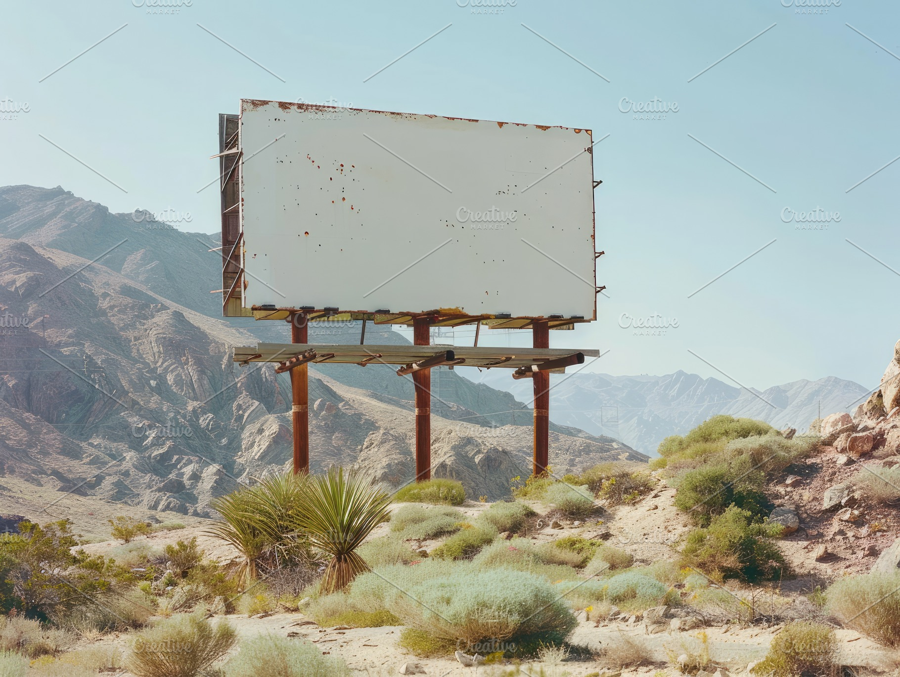 Blank Billboard in Mountains, Mockup, a Background Photo by Virgo Studio