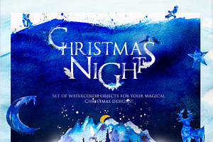 Christmas Night in Forest-WinterSet 