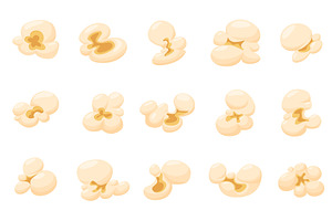 Cartoon popcorn grains. Cinema snack, a Food Illustration by LadadikArt
