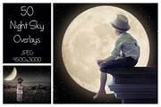 50 Night Sky Overlays, a Texture Graphic by LovePhotoMoment (Thumbnail 1 of 16)