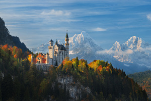 Panorama neuschwanstein castle web containing alpine, alps, and architecture