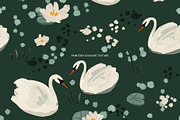 Swan Lake Seamless Pattern, a Pattern Graphic by PaperJamLab (Thumbnail 7 of 7)