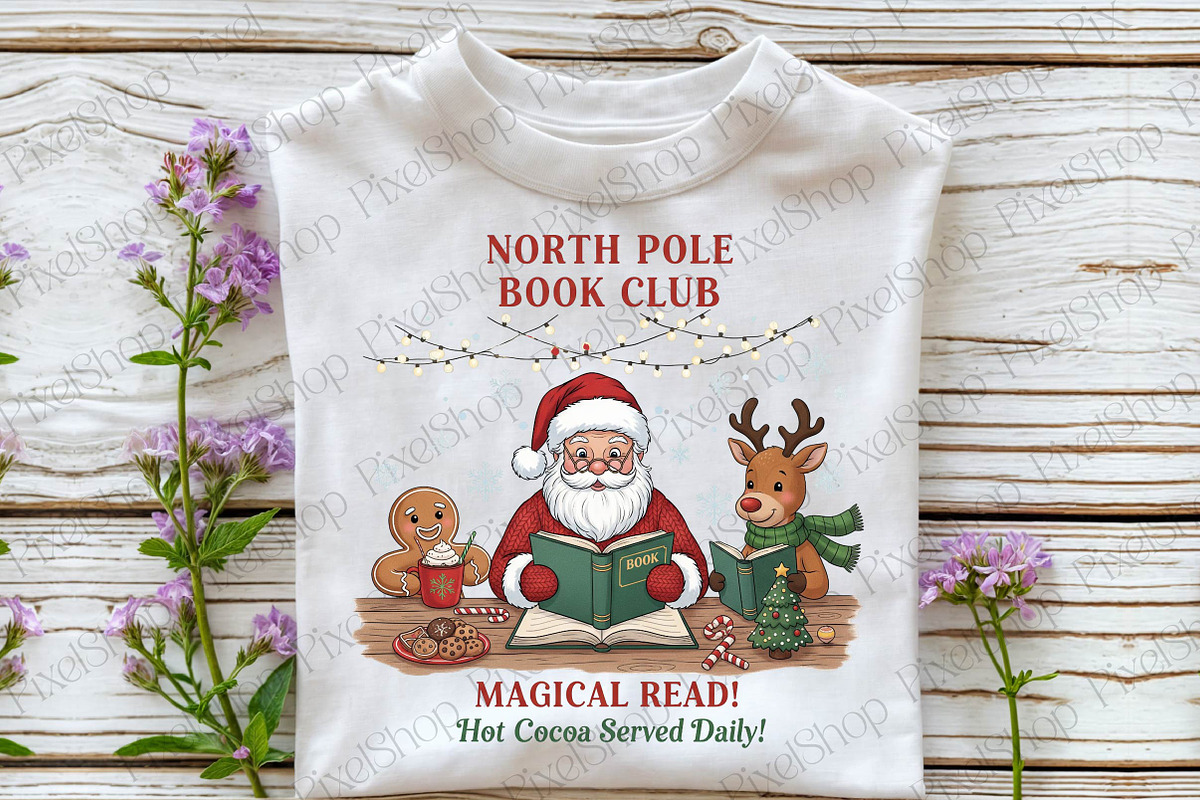 North Pole Book Club-Book Lover PNG, an Illustration by DreamPrint404 (Photo 2 of 4)