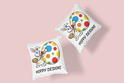 Kids Easter Bunny Painting Egg SVG, a Seasonal Illustration by Ghagra (Thumbnail 5 of 7)