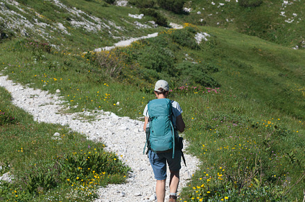 Mountaineer hiking on early morning, Triglav National Park, Slovenia, a Nature Photo by Bepslabor