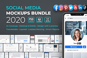 Social Media Mockups Bundle 2020, a Social Media Template by FEINGOLD (Thumbnail 1 of 7)