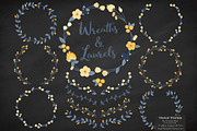 Navy & Lemon Vector Flower Wreaths, an Illustration by Amanda Ilkov (Thumbnail 2 of 3)