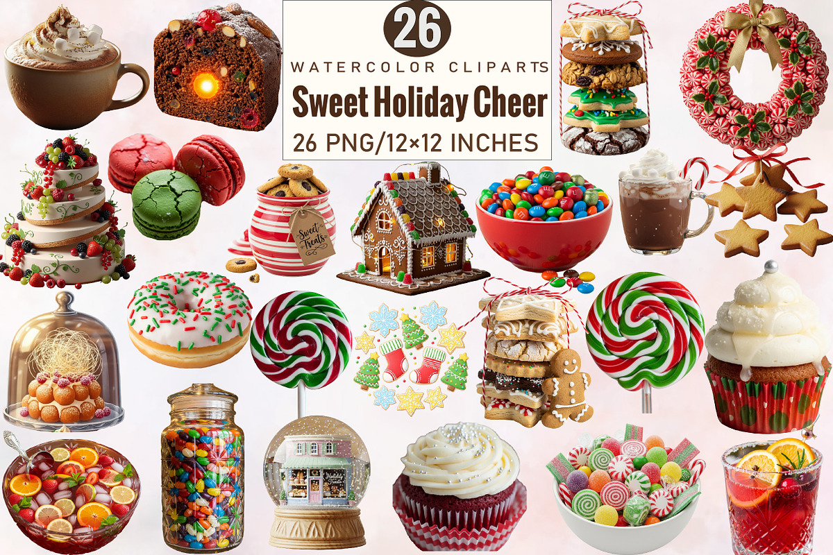 Sweet Holiday Cheer Clipart Bundle., an Illustration by SVGArt (Photo 1 of 8)