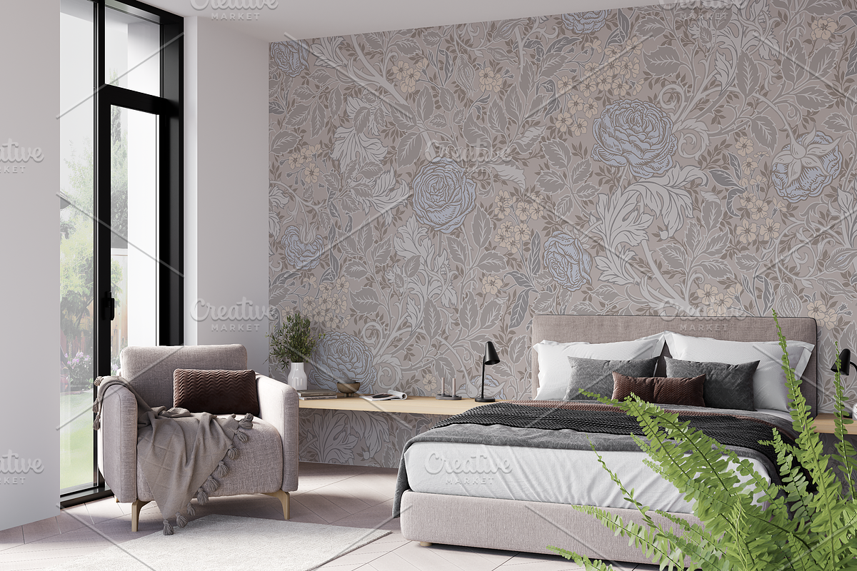 Bedroom wallpaper mockup, a Household Mockup by Hunny Badger (Photo 1 of 5)