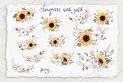 Watercolor Sunflowers and Cotton, an Illustration by Yuliya Art (Thumbnail 18 of 24)