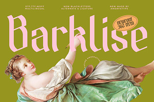 Barklise Modern Blackletters Font, a Blackletter Font by AmorfaType