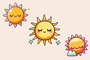 Cute Smiling Sun Sticker Clipart, an Illustration by Designworld (Thumbnail 4 of 5)
