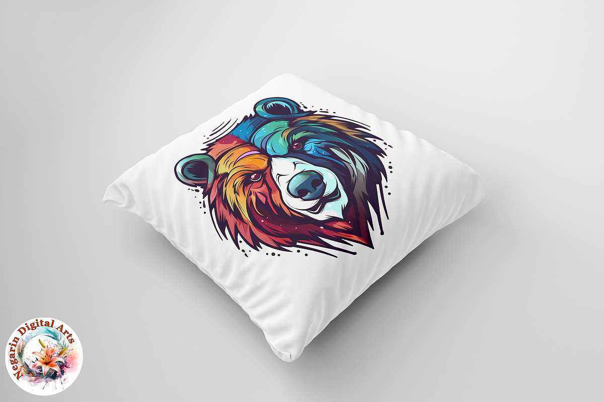 Watercolor Bear Logo Style, an Object Graphic by Negarin Digital Art (Photo 6 of 9)