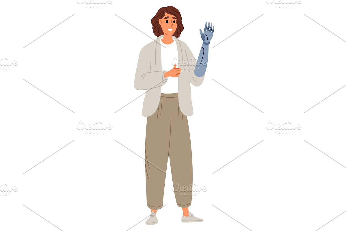 Smiling young woman with prosthetic, a Healthcare Illustration by Vectorbuum