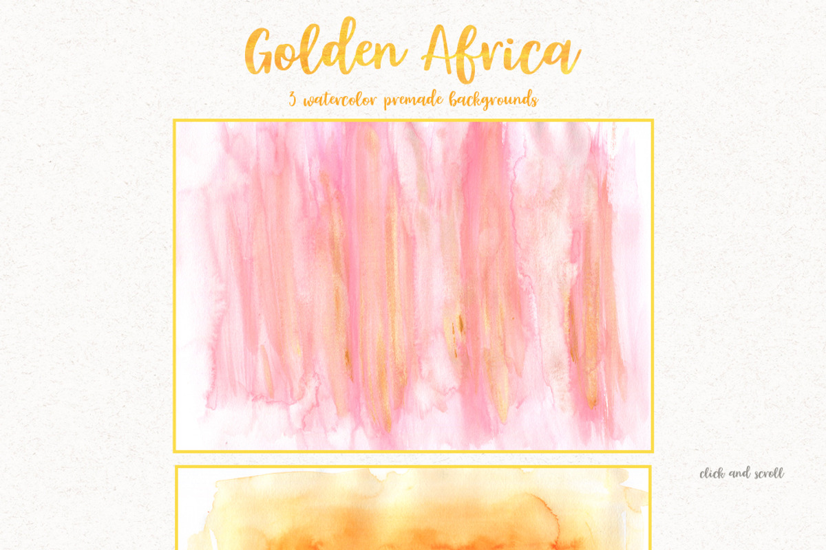 Golden Africa Watercolor Set, an Animal Illustration by Bibela (Photo 8 of 9)