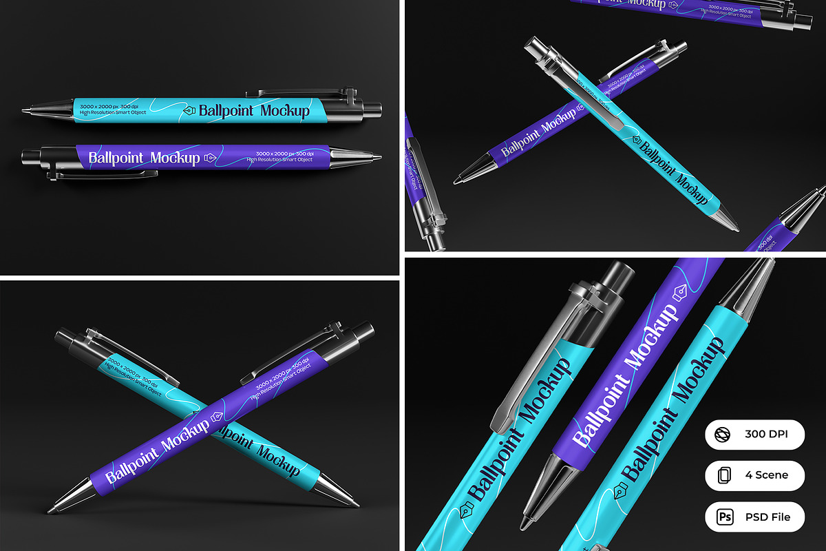 Realistic Pen Mockup, a Pens & Pencil Mockup by Nathatype (Photo 1 of 9)