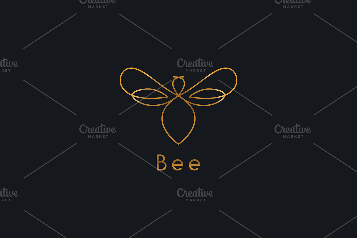 Bee symbol logo, a Branding & Logo Template by MuzaInspires (Photo 1 of 5)