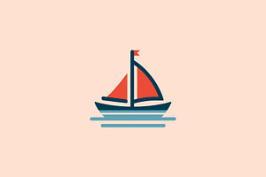 Sailboat Nautical Graphic Asset, a Branding & Logo Template by Vectorium Studio