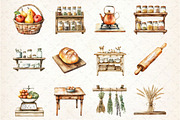 Rustic Farmhouse Kitchen Clipart, an Illustration by Libby Wishes (Thumbnail 4 of 6)