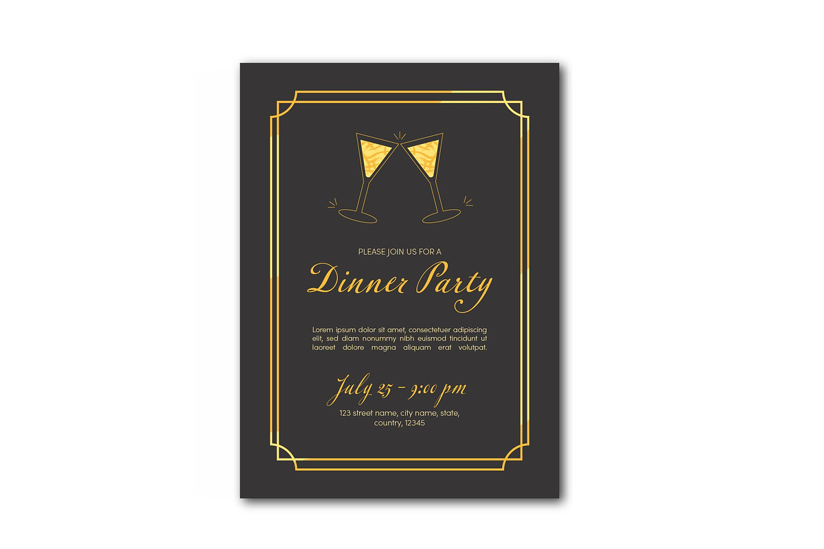Elegant Dinner Party Invitations, a Templates & Theme by studiogstock (Photo 3 of 3)