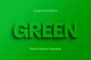 Green 3D Text Effect