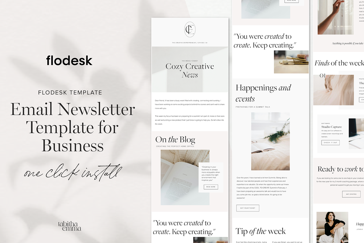 Flodesk Email Newsletter Template, an Email Template by Tabitha Emma (Photo 1 of 7)