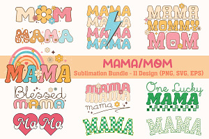MAMA MOM Design Bundle SVG PNG, an Illustration by Actual Pixel