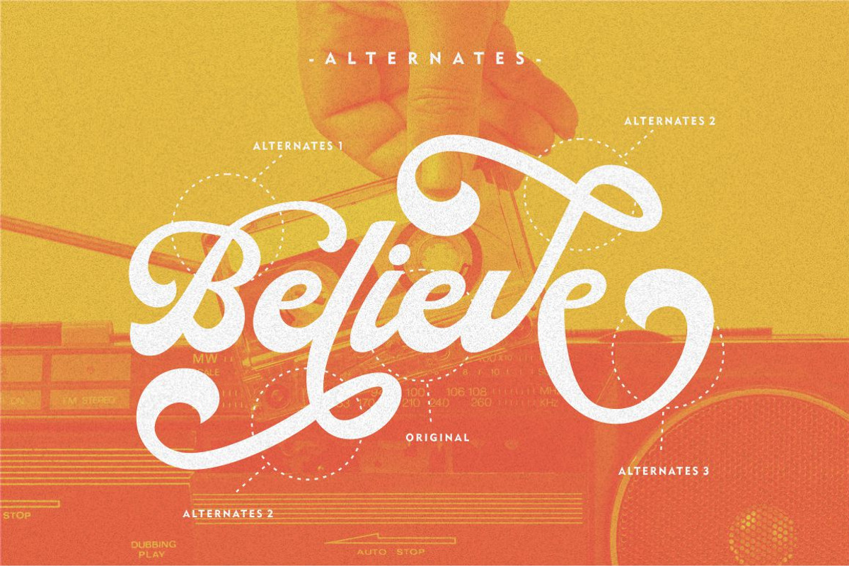 Rahardian - Retro Script Font, a Script Font by PutraCetol Studio (Photo 10 of 12)