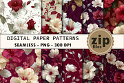 White Hibiscus Digital Paper, a Texture Graphic by CitraGraphics (Thumbnail 1 of 7)