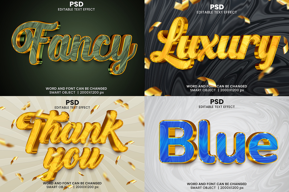 30 Golden 3d Text Effect Bundle PSD, a Layer Style Add-On by bdrobin (Photo 6 of 8)