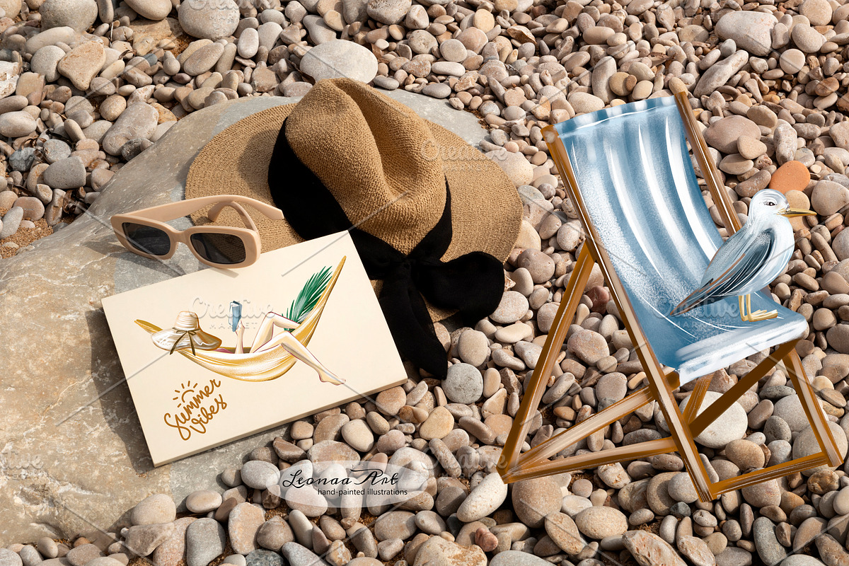 Summer beach Clipart Collection, a Seasonal Illustration by Leonaa art (Photo 3 of 8)