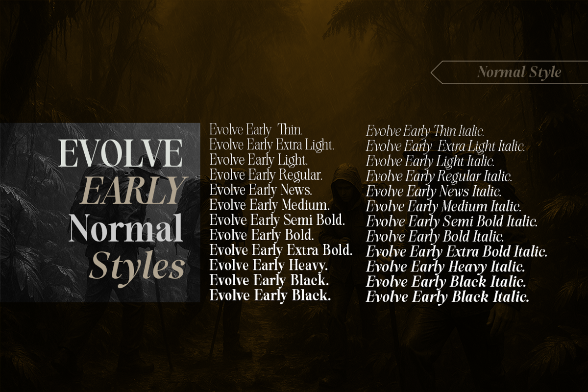 Evolve Early Serif Font Family, a Serif Font by groens (Photo 9 of 15)