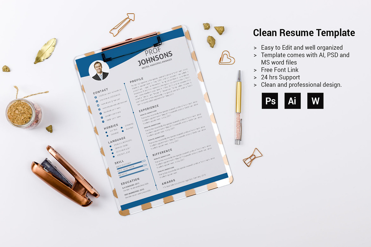 Resume Template and Cover Letter, a Resume Template by designvillage (Photo 3 of 13)