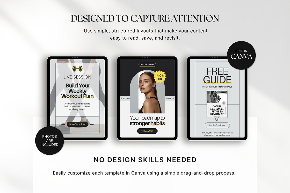 Fitness Pinterest Pin Templates, a Social Media Template by DigiPax (Photo 6 of 11)
