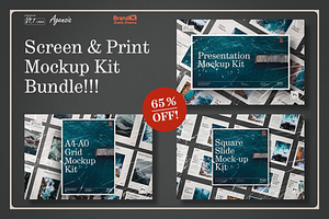 Screen & Print Mockup kit Bundle-65%