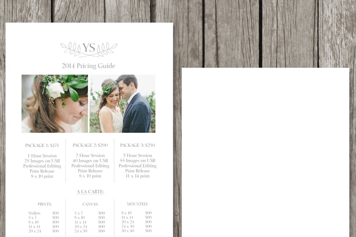 Price List Template - PG01, a Flyer Template by Stillbrook Designs (Photo 2 of 2)