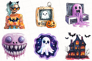 Nostalgic 90s Halloween Clipart, an Illustration by OK Design (Thumbnail 2 of 5)