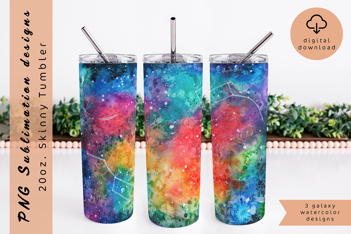 Galaxy sublimation tumbler design, an Object Graphic by AnastasiaWatercolor (Photo 1 of 5)