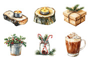 Rustic Winter Christmas Clipart, an Illustration by SinaCreation (Thumbnail 4 of 7)
