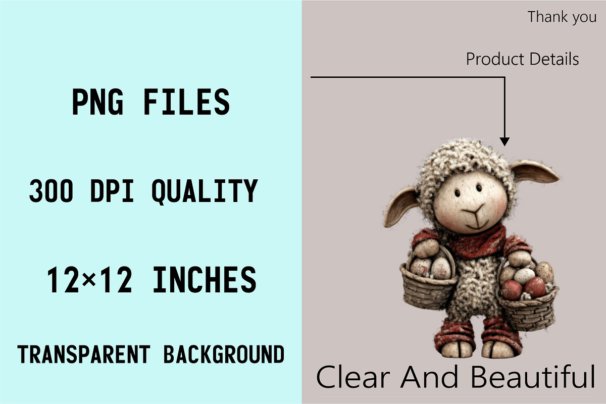 Whimsical Easter Sheep Clipart Bundl, an Illustration by SVGArt (Photo 6 of 7)