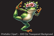 YOGA Frog Sublimation Clipart, an Animal Illustration by RobertsArt (Thumbnail 2 of 7)