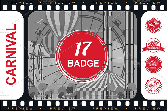 Carnival vintage badges preview 4
