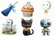 Watercolor Hand Drawn Cute Halloween, an Illustration by Craft Nest (Thumbnail 4 of 6)