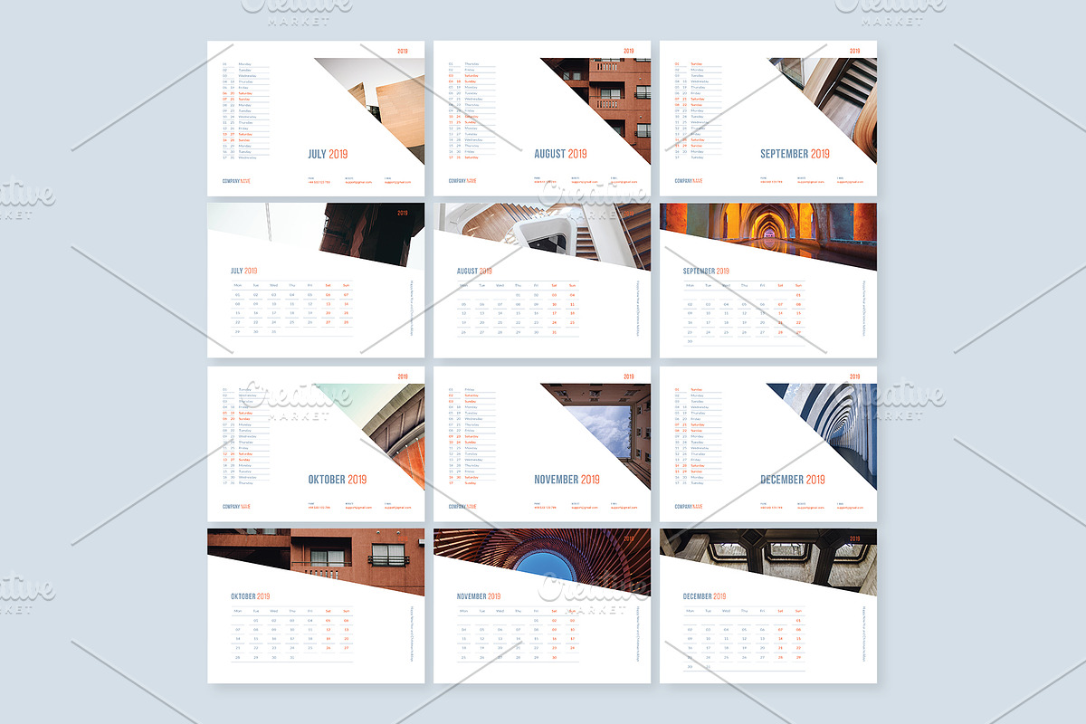 Desk Calendar for 2019, a Stationery Template by Vepix (Photo 10 of 10)