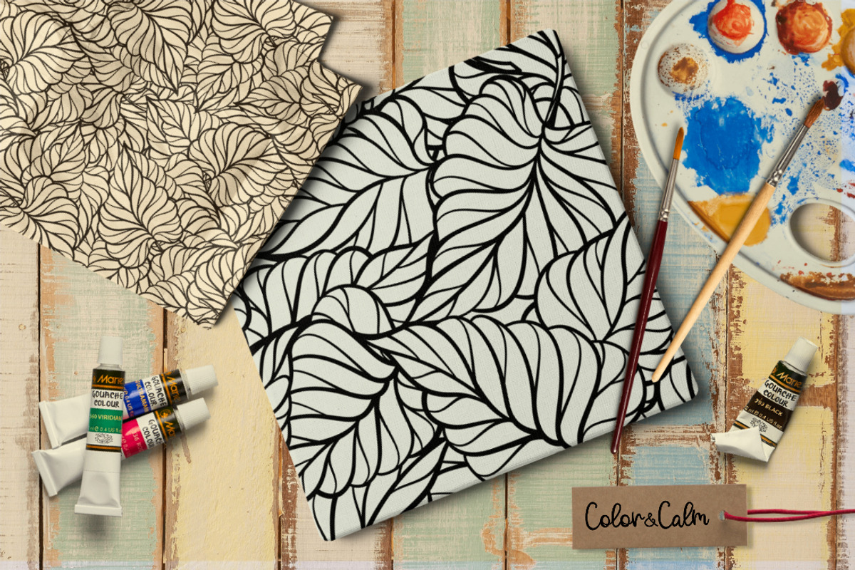 Black and white leaves patterns set, a Pattern Graphic by Graphic Magic (Photo 2 of 5)