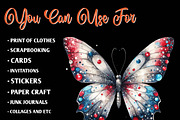 Watercolor 4th of July Butterfly Cli, an Illustration by CreationArt (Thumbnail 2 of 9)