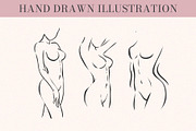 Female Body Line Art Vector Set, an Object Graphic by Elena Naumchenkova (Thumbnail 2 of 3)