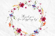 Watercolor clip art set Pink Flowers, a Decorative Illustration by RushkinaAntonina (Thumbnail 7 of 7)