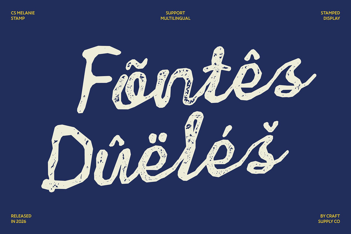 CS Melanie Stamp, a Script Font by Craft Supply Co. (Photo 7 of 8)