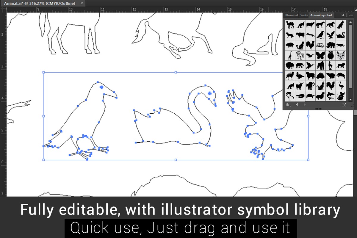100 ANIMAL Silhouettes Vector Shapes preview 5